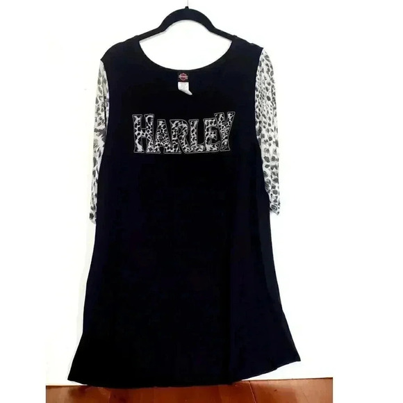 Harley Davidson shirtdress bathing suit cover nightgown womens 2XL cheetah - Picture 3 of 6